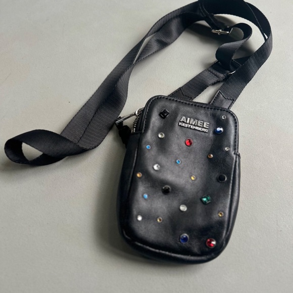 Aimee Kestenberg Phone Crossbody Bag Black Crystal - Picture 3 of 5